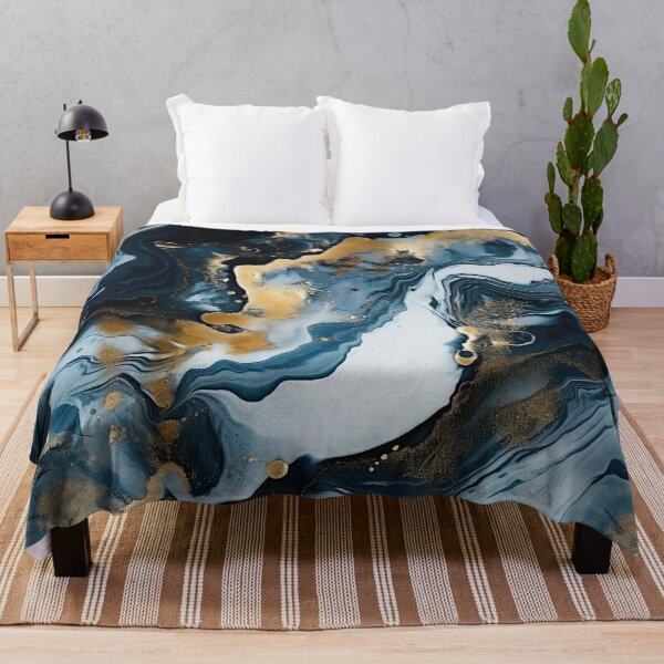 Item preview, Dark Blue, Gray & Gold Fluid Art 2 designed and sold by obstinator.
