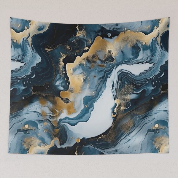 Item preview, Dark Blue, Gray & Gold Fluid Art 2 designed and sold by obstinator.
