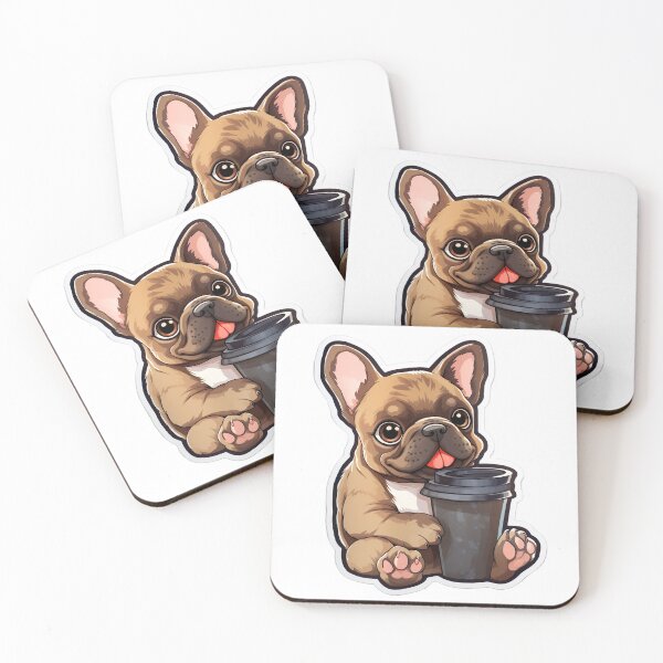 Item preview, Frenchie with Coffee designed and sold by Mlodytrabi.