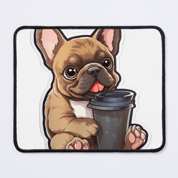 Item preview, Frenchie with Coffee designed and sold by Mlodytrabi.