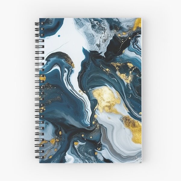 Item preview, Dark Blue, Gray & Gold Fluid Art 3 designed and sold by obstinator.