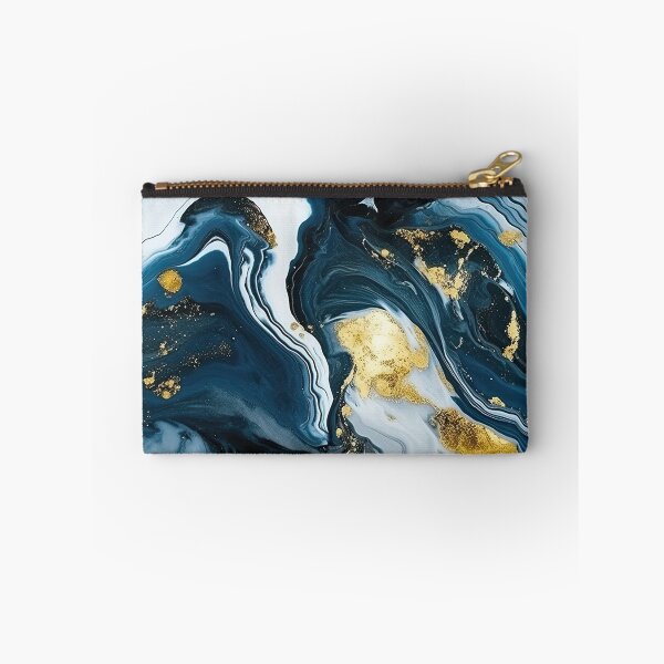 Item preview, Dark Blue, Gray & Gold Fluid Art 3 designed and sold by obstinator.