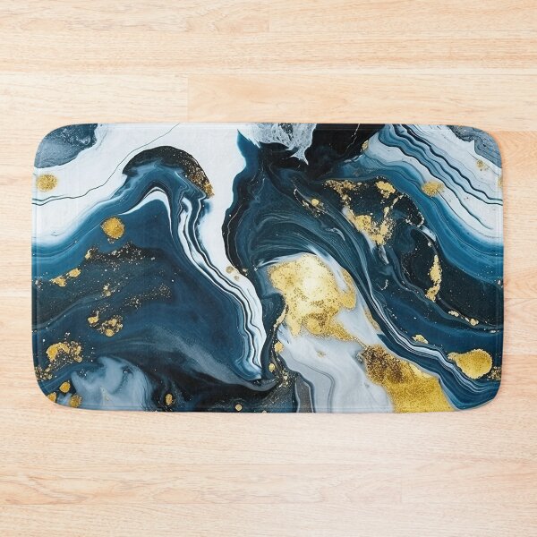 Item preview, Dark Blue, Gray & Gold Fluid Art 3 designed and sold by obstinator.