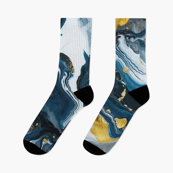 Item preview, Dark Blue, Gray & Gold Fluid Art 3 designed and sold by obstinator.