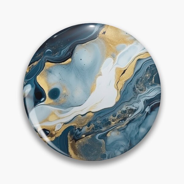 Item preview, Dark Blue, Gray & Gold Fluid Art 4 designed and sold by obstinator.