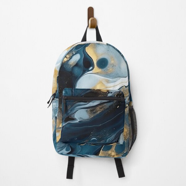 Item preview, Dark Blue, Gray & Gold Fluid Art 4 designed and sold by obstinator.