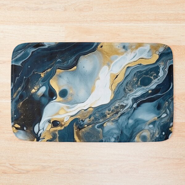 Item preview, Dark Blue, Gray & Gold Fluid Art 4 designed and sold by obstinator.