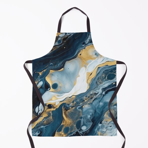 Item preview, Dark Blue, Gray & Gold Fluid Art 4 designed and sold by obstinator.