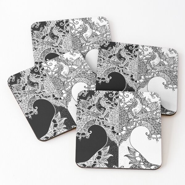 Item preview, Unity of Halves - Life Tree - Rebirth - Black White designed and sold by GrandTartaria.