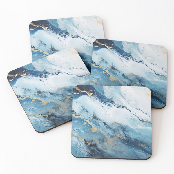 Item preview, Dark Blue, Gray & Gold Fluid Art 5 designed and sold by obstinator.