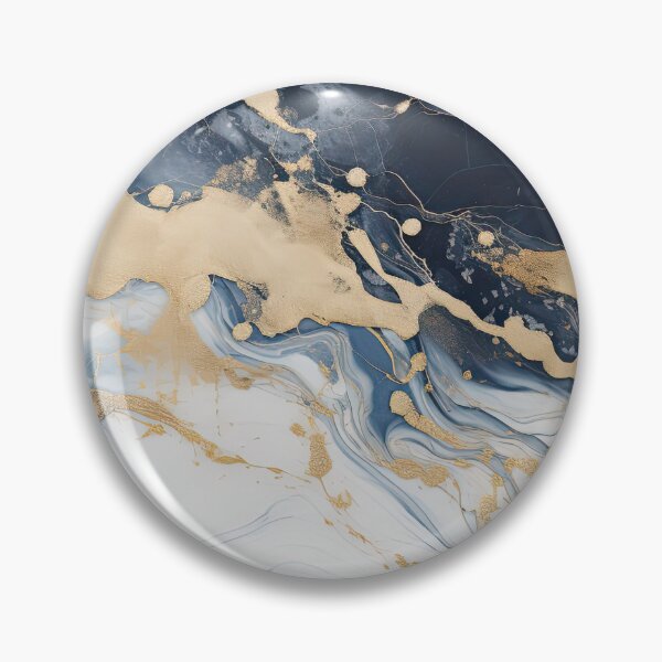 Item preview, Dark Blue, Gray & Gold Fluid Art 6 designed and sold by obstinator.