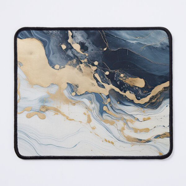 Item preview, Dark Blue, Gray & Gold Fluid Art 6 designed and sold by obstinator.