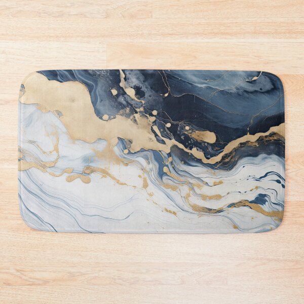 Item preview, Dark Blue, Gray & Gold Fluid Art 6 designed and sold by obstinator.