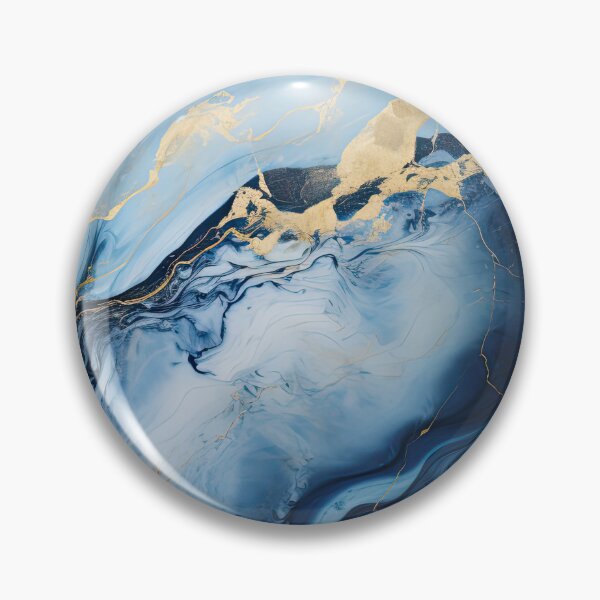 Item preview, Dark Blue, Gray & Gold Fluid Art 7 designed and sold by obstinator.