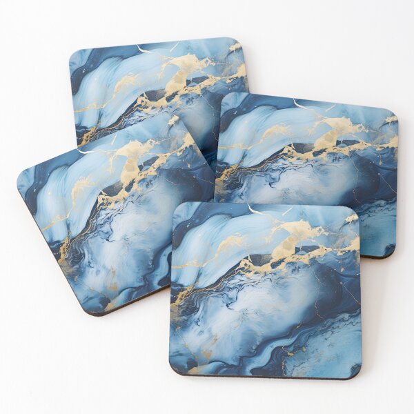 Item preview, Dark Blue, Gray & Gold Fluid Art 7 designed and sold by obstinator.