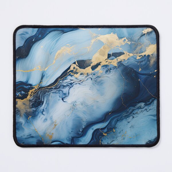 Item preview, Dark Blue, Gray & Gold Fluid Art 7 designed and sold by obstinator.