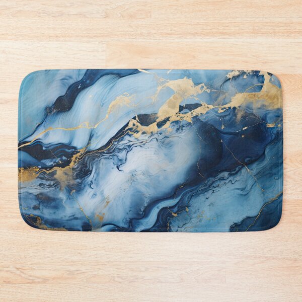 Item preview, Dark Blue, Gray & Gold Fluid Art 7 designed and sold by obstinator.