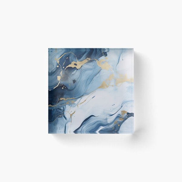 Item preview, Dark Blue, Gray & Gold Fluid Art 8 designed and sold by obstinator.