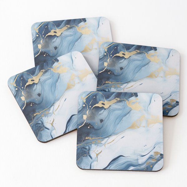 Item preview, Dark Blue, Gray & Gold Fluid Art 8 designed and sold by obstinator.