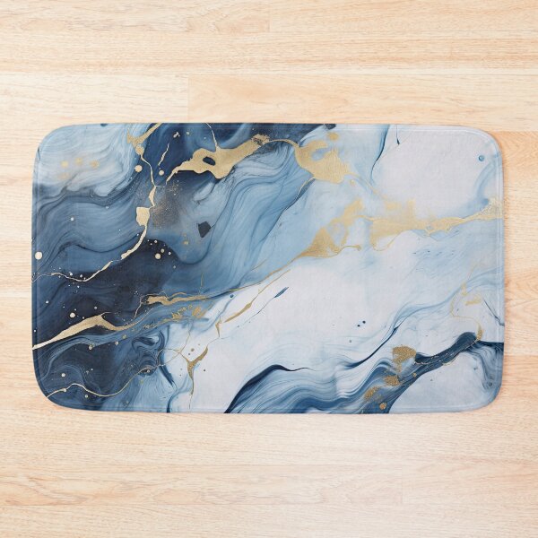 Item preview, Dark Blue, Gray & Gold Fluid Art 8 designed and sold by obstinator.