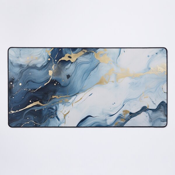 Item preview, Dark Blue, Gray & Gold Fluid Art 8 designed and sold by obstinator.