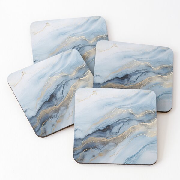 Item preview, Blue, Gray & Gold Fluid Art 9 designed and sold by obstinator.