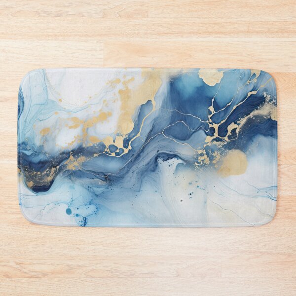 Item preview, Blue, Gray & Gold Fluid Art 10 designed and sold by obstinator.