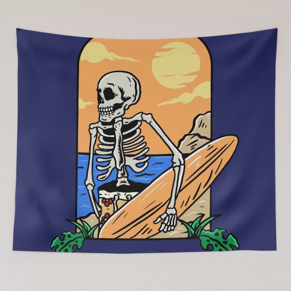 Item preview, summer skull with surf board designed and sold by Filippom6.