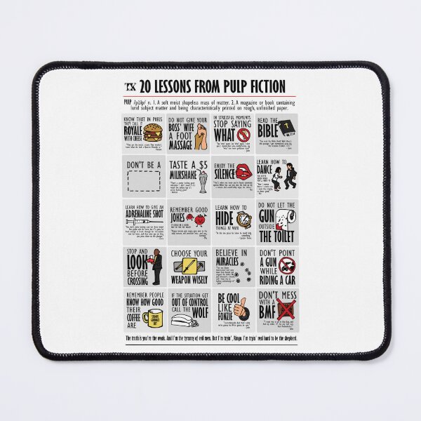 Item preview, 20 Lessons from Pulp Tarantino designed and sold by TKsuited.