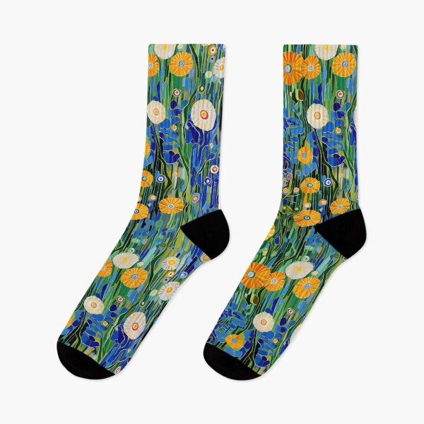 Item preview, Emerald Reverie: Gustav Klimt-Inspired Flowers Landscape designed and sold by vadimcarazan.