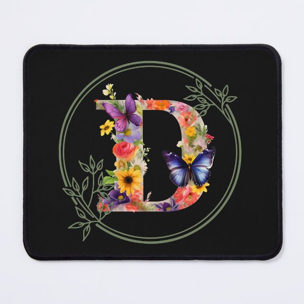 Item preview, Floral monogram letter D in colorful flowers. designed and sold by LuckyFamily.
