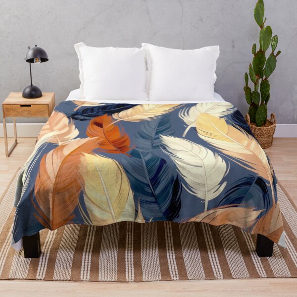 Item preview, Feathers - Rust, navy, beige, cream, gold 2 designed and sold by Highlandkings.