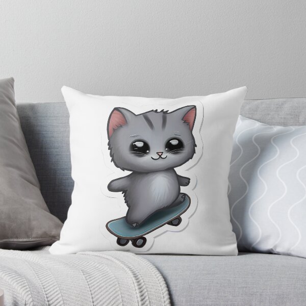 Item preview, Skateboard Whiskers: Cute Cat on Skateboard designed and sold by Dm4rt.