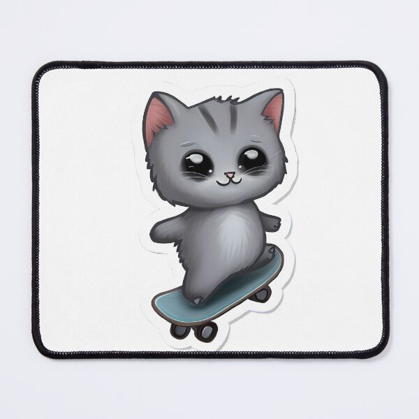 Item preview, Skateboard Whiskers: Cute Cat on Skateboard designed and sold by Dm4rt.