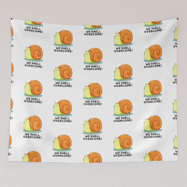 Item preview, We Shell Overcome Positive Snail Puns  designed and sold by punnybone.