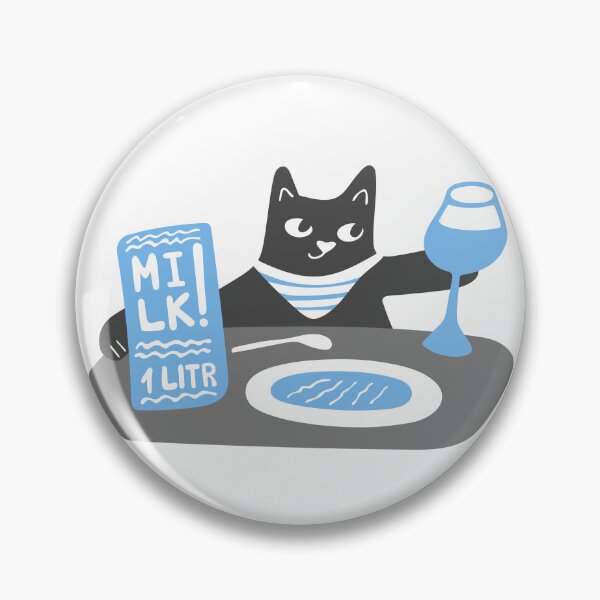 Item preview, Cute black cat is drinking milk from a wine glass designed and sold by artful-meows.
