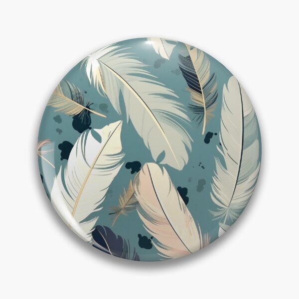 Item preview, Feathers - Teal, blush, gray, ivory, gold designed and sold by Highlandkings.