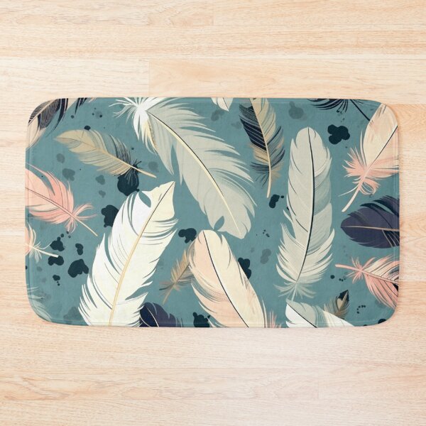 Item preview, Feathers - Teal, blush, gray, ivory, gold designed and sold by Highlandkings.
