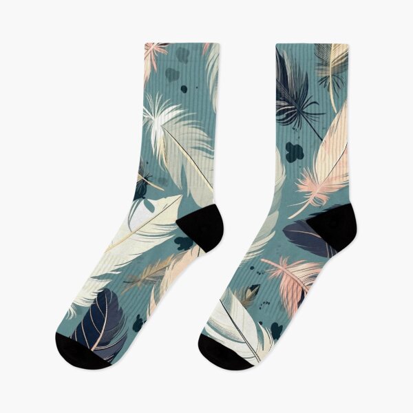 Item preview, Feathers - Teal, blush, gray, ivory, gold designed and sold by Highlandkings.
