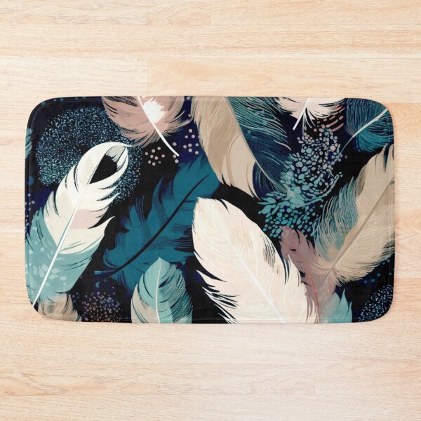 Item preview, Feathers - Teal, blush, gray, ivory, gold 2 designed and sold by Highlandkings.