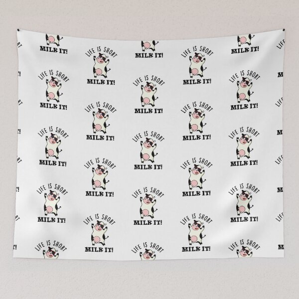 Item preview, Life Is Short Milk It Funny Cow Puns  designed and sold by punnybone.