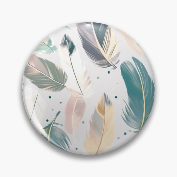 Item preview, Feathers - Teal, blush, gray, ivory, gold 3 designed and sold by Highlandkings.