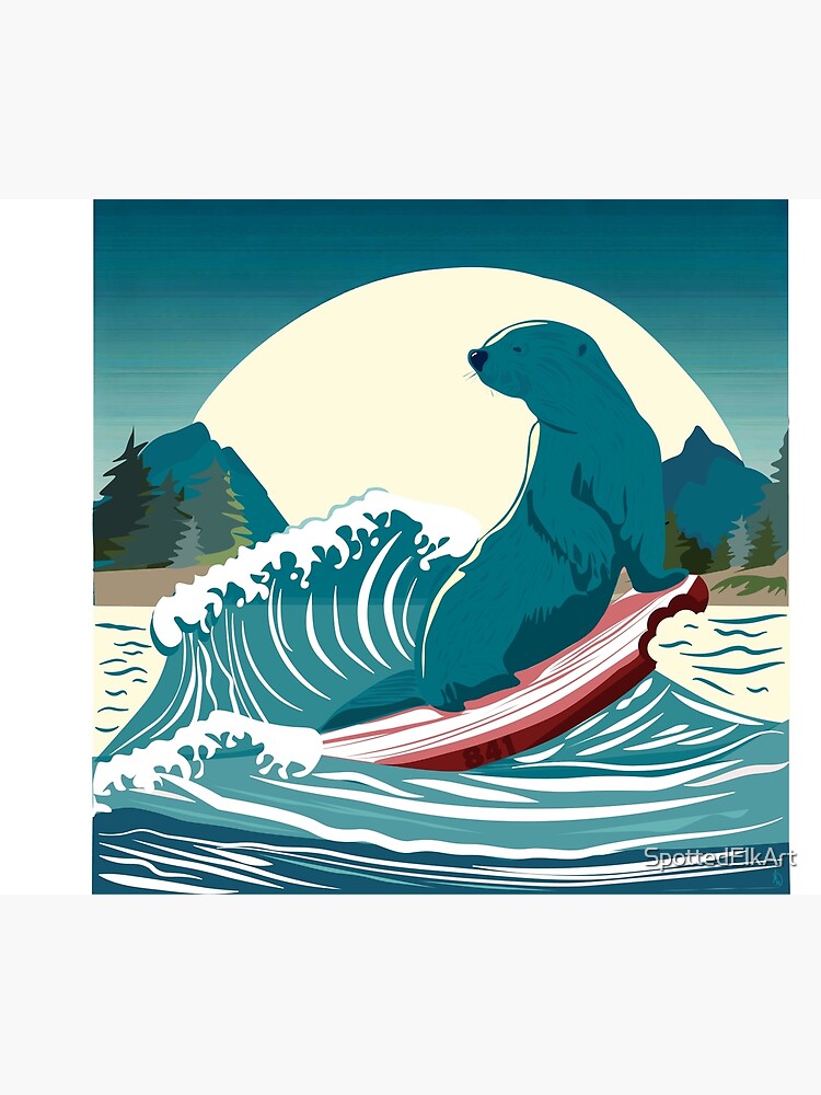 Santa Cruz Surfboard Stealing Otter 841 with mountains