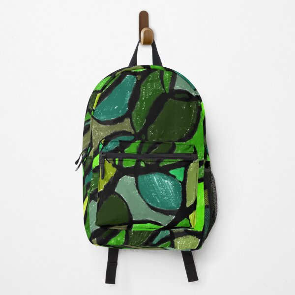 Item preview, Green Stained Glass Plant Forest Jungle Woods Woodland designed and sold by hopecope.