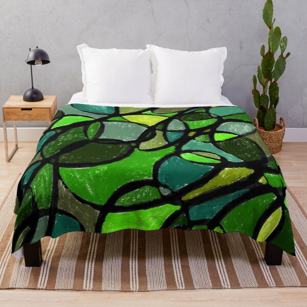 Aperçu de l'œuvre Vert Vitrail Usine Forêt Jungle Woods Woodland créée et vendue par hopecope.