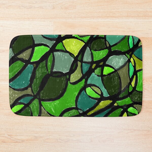 Item preview, Green Stained Glass Plant Forest Jungle Woods Woodland designed and sold by hopecope.