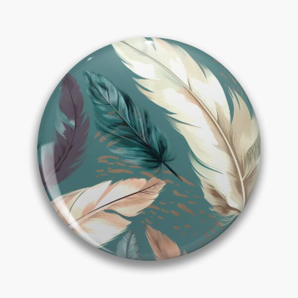 Item preview, Feathers - Teal, blush, gray, ivory, gold 4 designed and sold by Highlandkings.