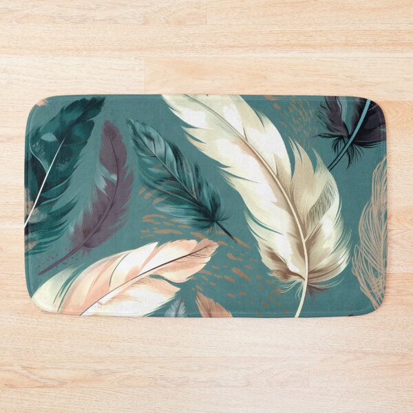 Item preview, Feathers - Teal, blush, gray, ivory, gold 4 designed and sold by Highlandkings.