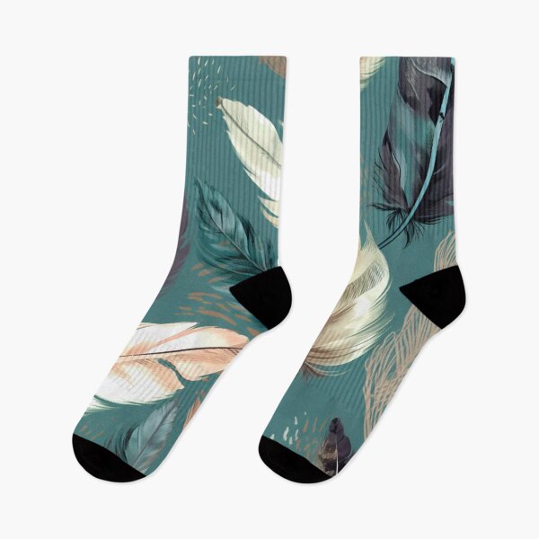 Item preview, Feathers - Teal, blush, gray, ivory, gold 4 designed and sold by Highlandkings.