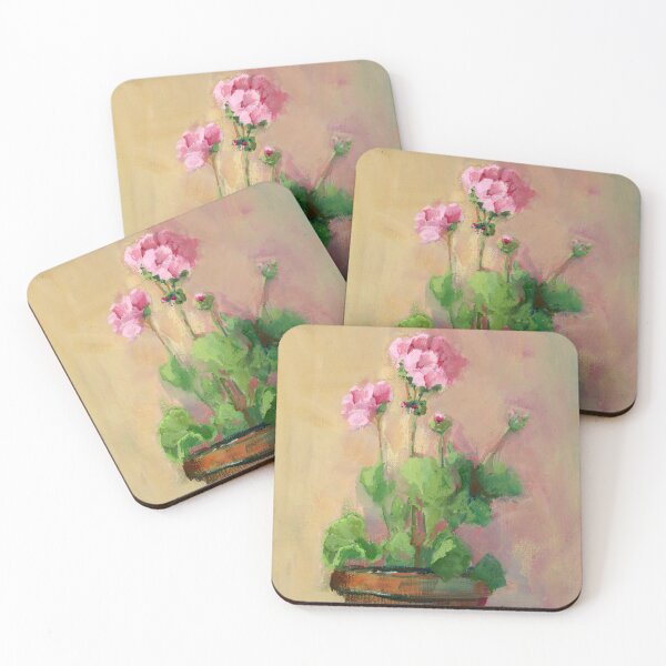 Item preview, Pink Geranium Original Painting designed and sold by Anne Marie Propst.